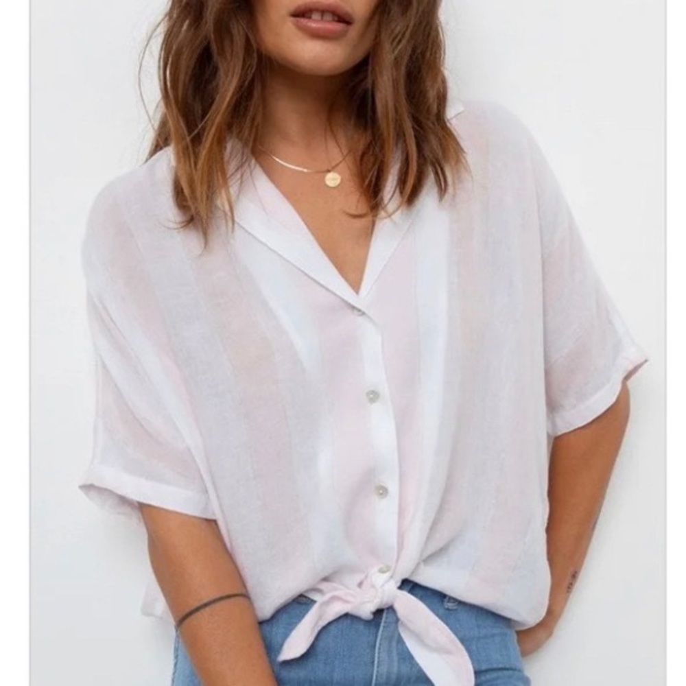 Rails Marley Tie-Front Shirt in Lotus - size S